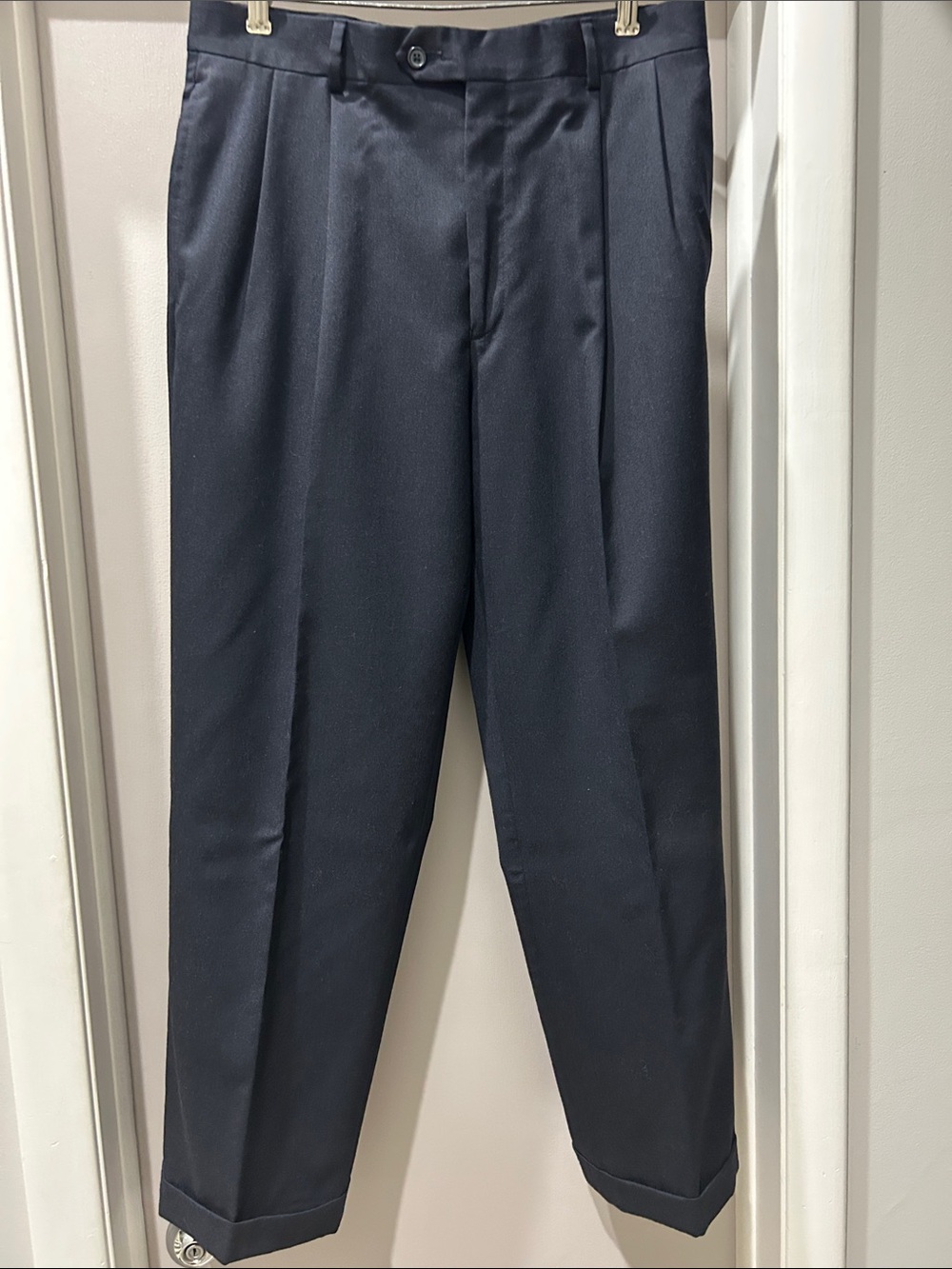Jos A Bank Men's Navy Dress Pants - Classic Tailored Trousers